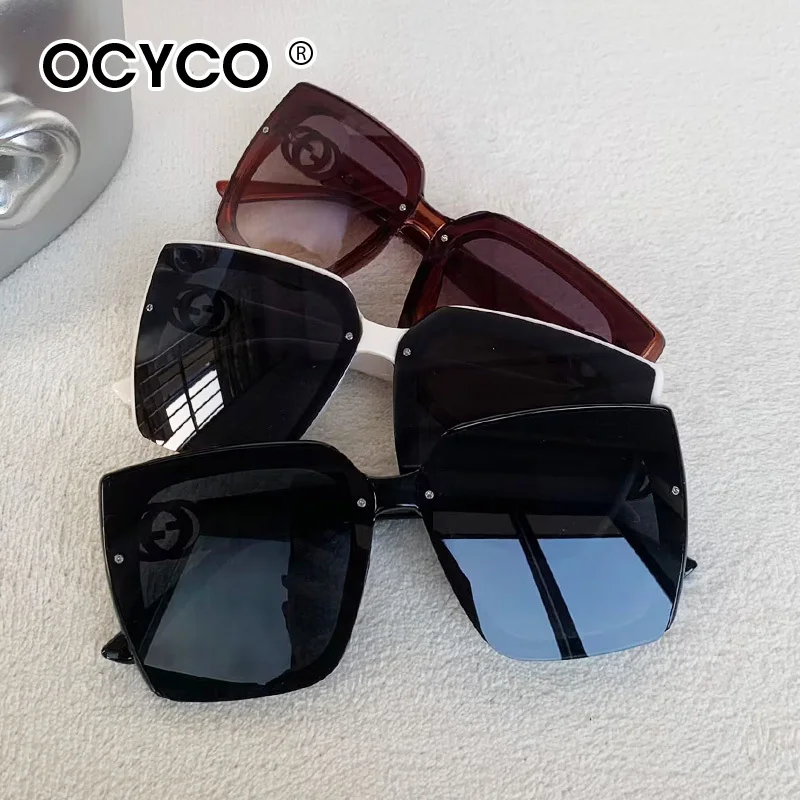 خمر مربع النظارات الشمسية النساء الرجال العلامة التجارية مصمم الأزياء إلكتروني نظارات شمسية UV400 للجنسين إطار كبير نظارات للسفر #3