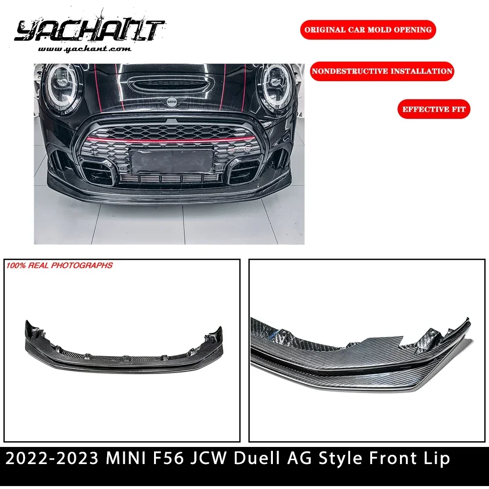 

Car Styling DCF Dry Carbon Fiber / Fiber Glass AG Style F56 Front Lip Fit For 2022-2023 MINI F56 JCW Duell Front Splitter