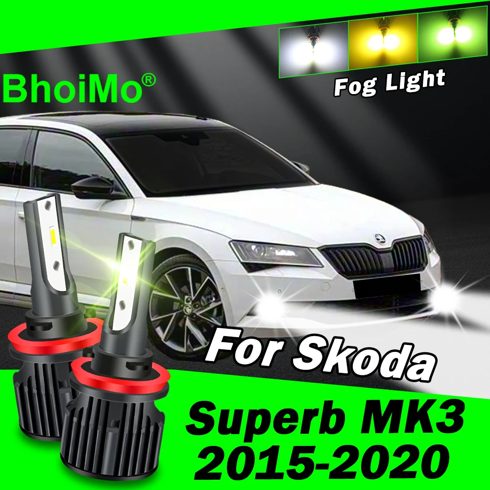 

BhoiMo для Skoda Superb MK3, передняя противотуманная фара, 2015 2016, 2017, 2018, 2019, 2020, светодиодные лампы