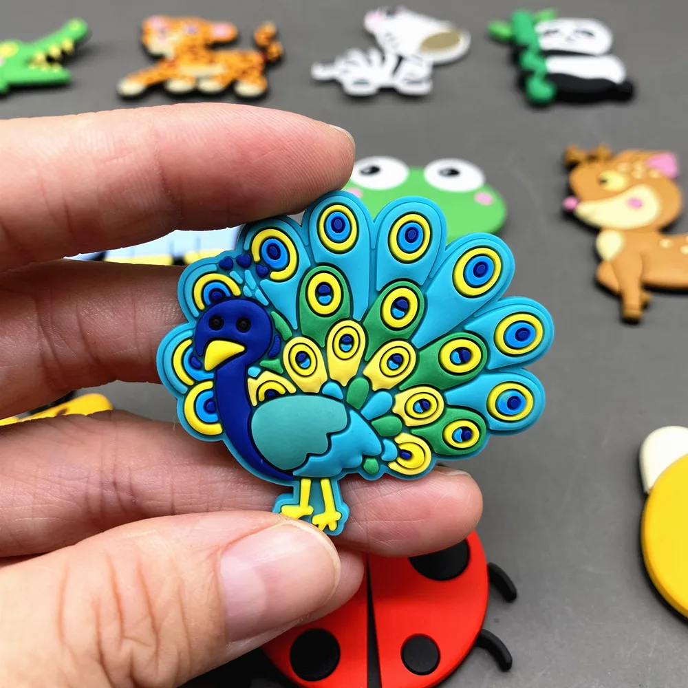 2025 New Fridge Magnet Set Cartoon Animal Magnets for Children PVC Magnetic Magnet for Refrigerator Decor Kids Learning Toy