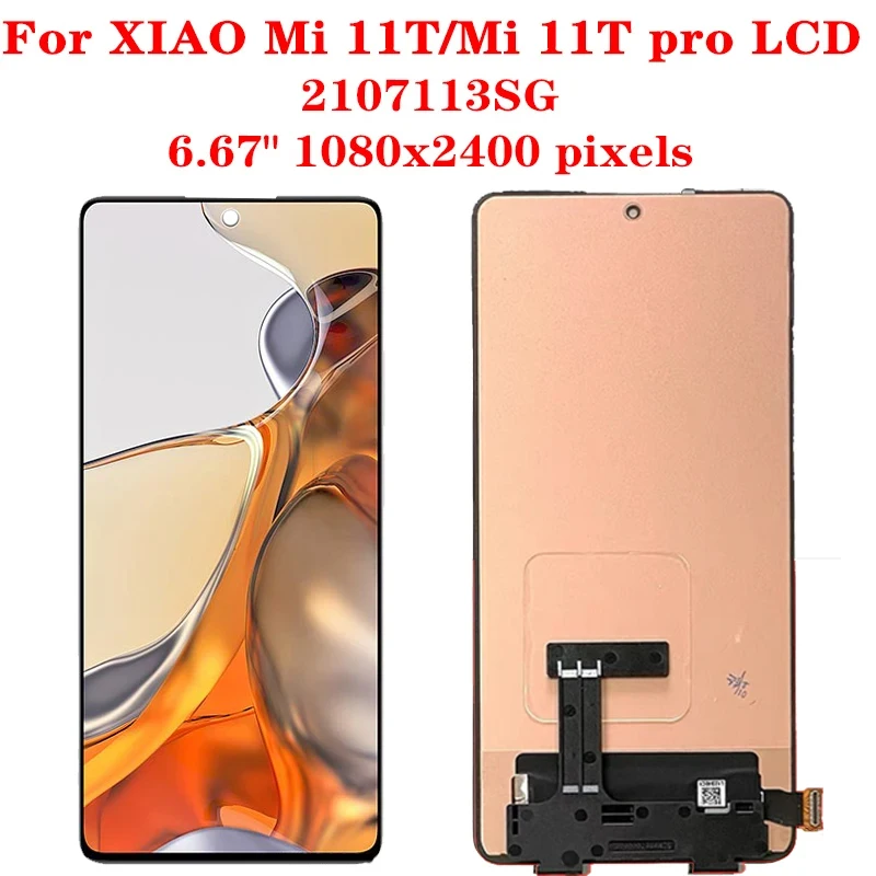 AMOLED For Xiaomi 11T 11T Pro LCD Display Screen Touch Panel Digitizer For Mi 11T Mi 11T Pro lcd 21081111RG 2107113SG