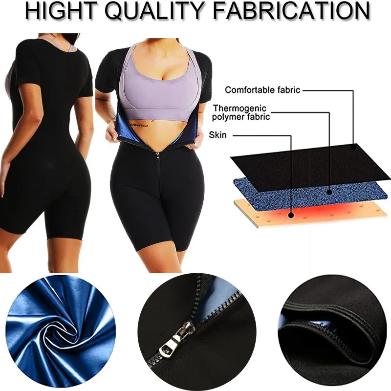 Aiithuug Sauna Sweat Suits Polymer Sweat Suit Waist Trainer Suits Hot Sweating Fat Burn Suit Slimming Corsets Weight Loss Corset