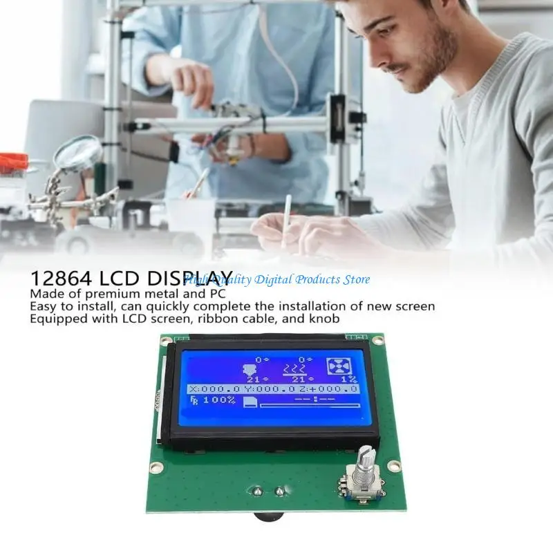 

U2JE 12864 LCD Screen Assembly Printer LCD Display Screen With Control Panel 12864