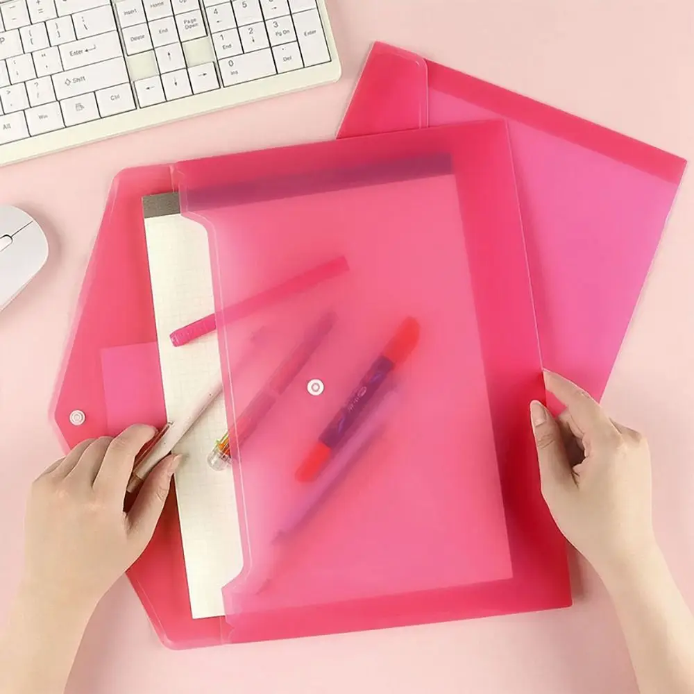 

New PP A4 Folder Office School Supplies Gift Document Paper Organizer Stationery Snap File Bag