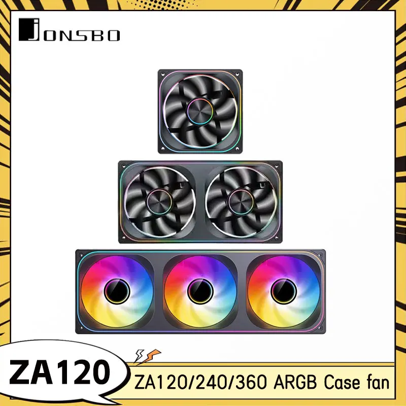 

JONSBO ZA-120/240/360 12CM Chassis fan ARGB Divine Light Synchronization Forward/Reverse Blade Integrated Cooling Fan Low Noise