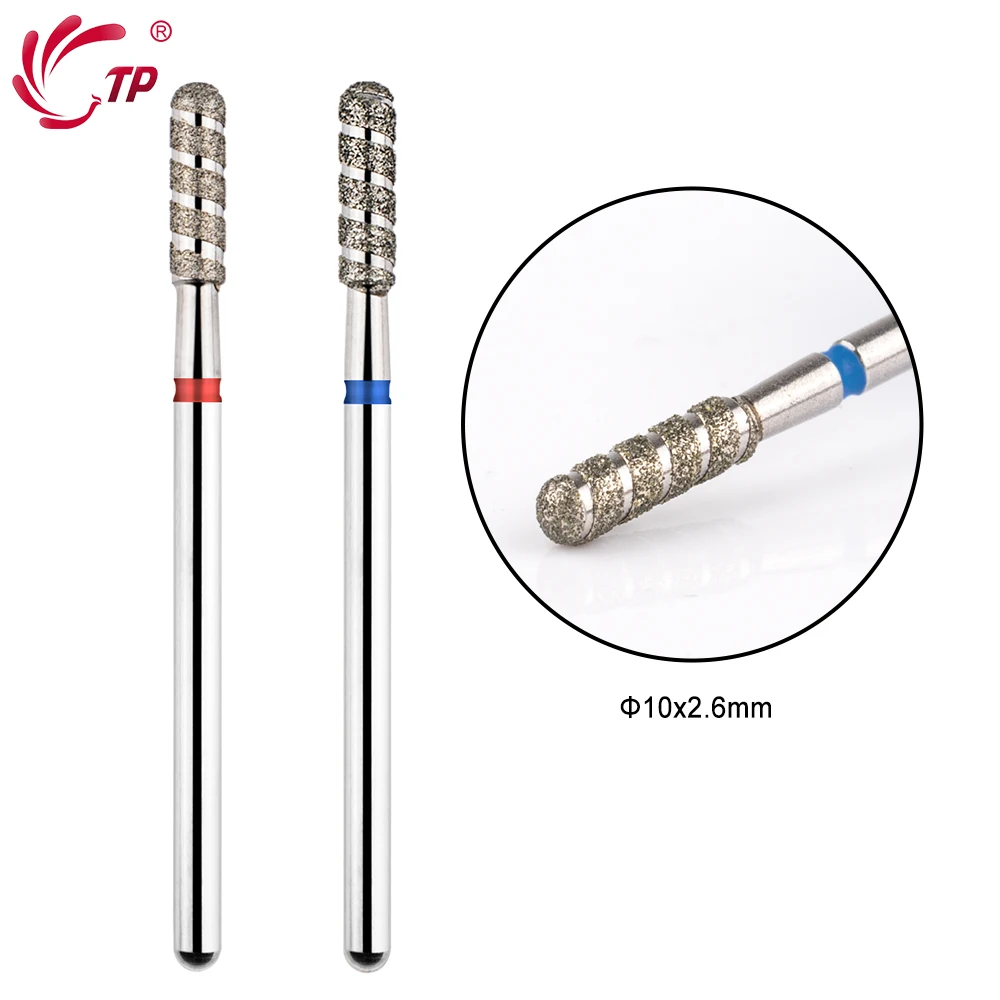 

TP Flame Diamond Nail Drill Bits Tornado Milling Cutter Cuticle Clean Rotary Burr Remove Electric Nail File For Manicure Tools