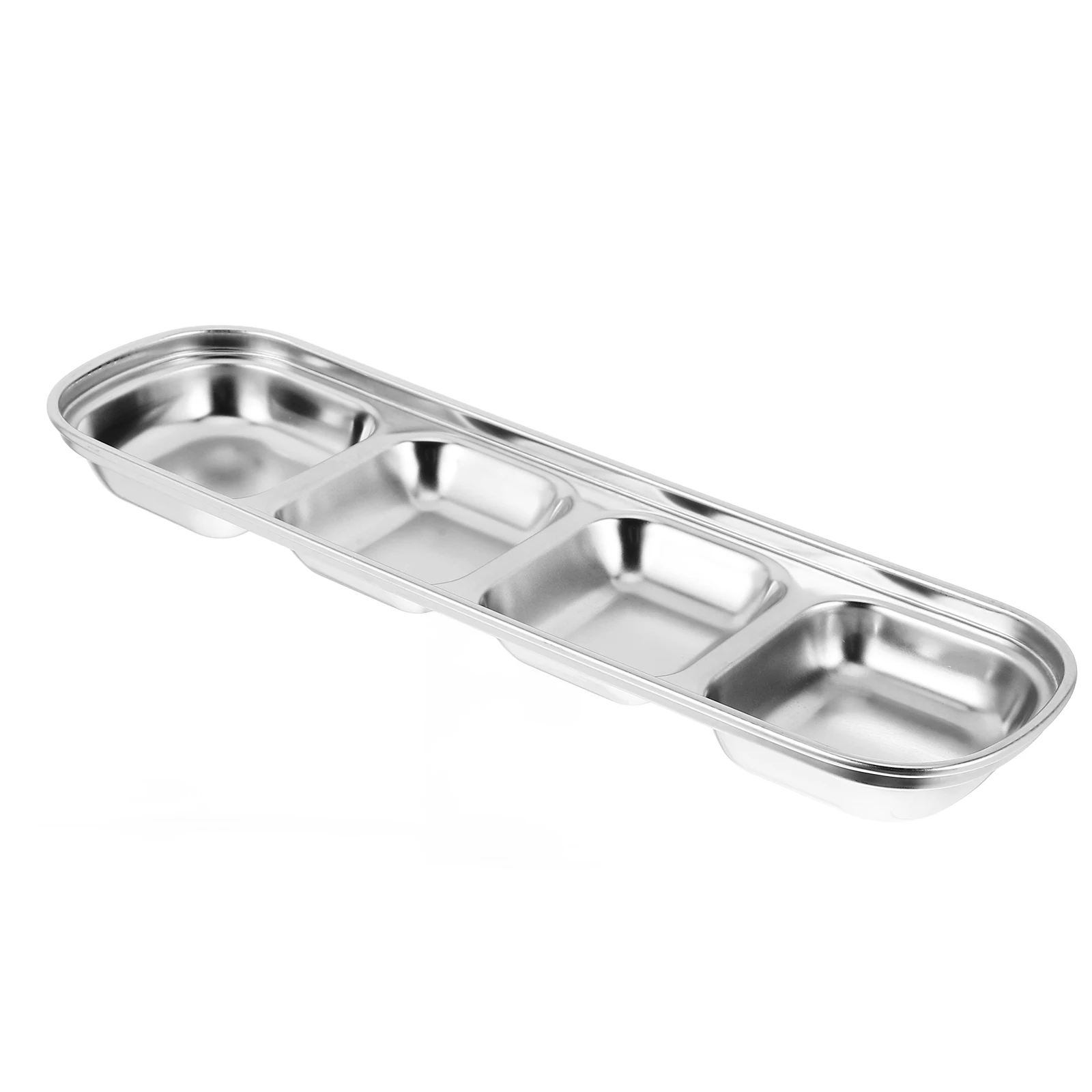 

Korean Stainless Steel Sauce Dish Flavor Plate Dipping Bowl Condiment Tray Seasoning Dish for Kitchen Restaurant Home Use