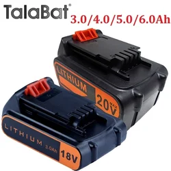 Per BLACK & DECKER LBX20 18V/20V 3.0/4.0/5.0/6.0Ah batteria ricaricabile agli ioni di litio sostituzione LB20 BL2018 LBXR20 batteria per utensili elettrici