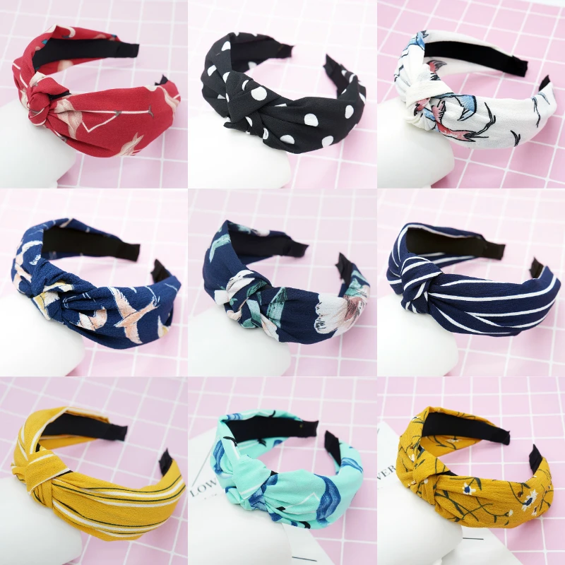 Fashion Top Knot Twist Hairband Elastic Headwear Print Cloth Hair Hoop Headwrap Headband for Women Headdress Accessories платье