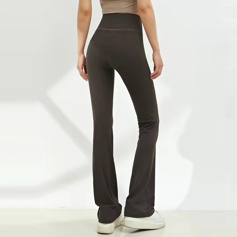 Hochgeschnittene Yoga-Hose für Damen, Mikro-Stretch, Fitness, Gym, Laufen, Po-Formend, Hüftliftend, Schlankmachende Leggings – Detail 3