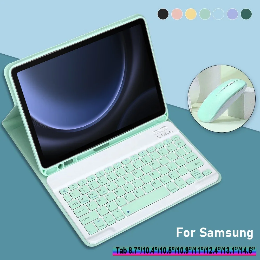 

For Samsung Galaxy Tab A9 Plus A8 10.5 Case Keyboard Galaxy Tab S10 S9FE 10.9 S7 S8 11 PLUS 12.4 13.1 A7 S6 Lite 10.4 Ultra 14.6