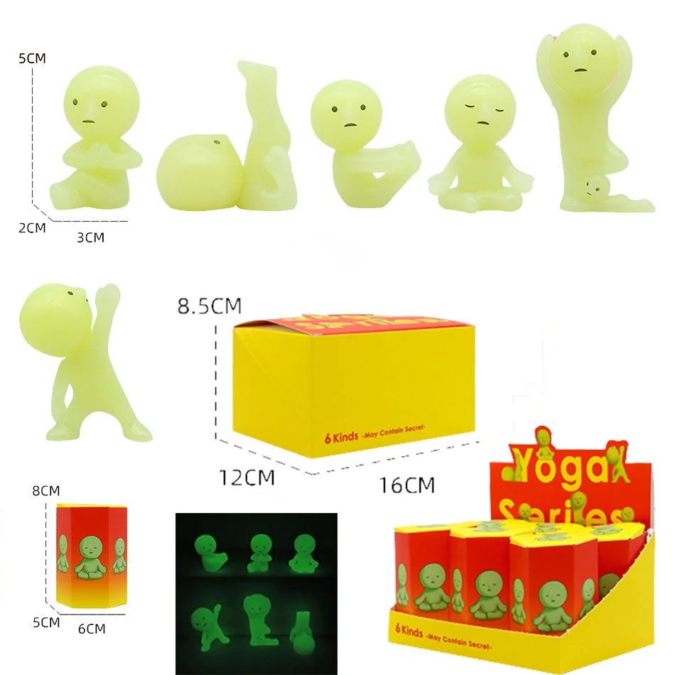 アニメフィギュアスミスキー複数シリーズ夜光グリーン人形ブラインドミステリーボックスアクションフィギュア装飾デスクトップモデルおもちゃギフト