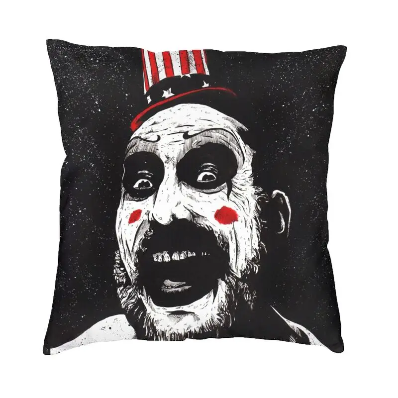 Killer Clown Family Man Pillow Cover Decoration Funny Captain Spaulding Cushion Case Throw Pillow for Sofa Double-sided Printing