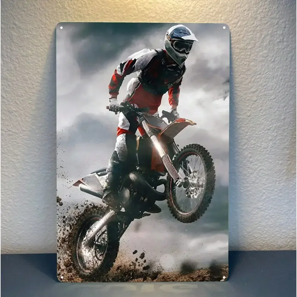 Enduro Metal Poster 20x30cm Offroad Motorcycle Tin Sign Vintage Durable Wall Decor