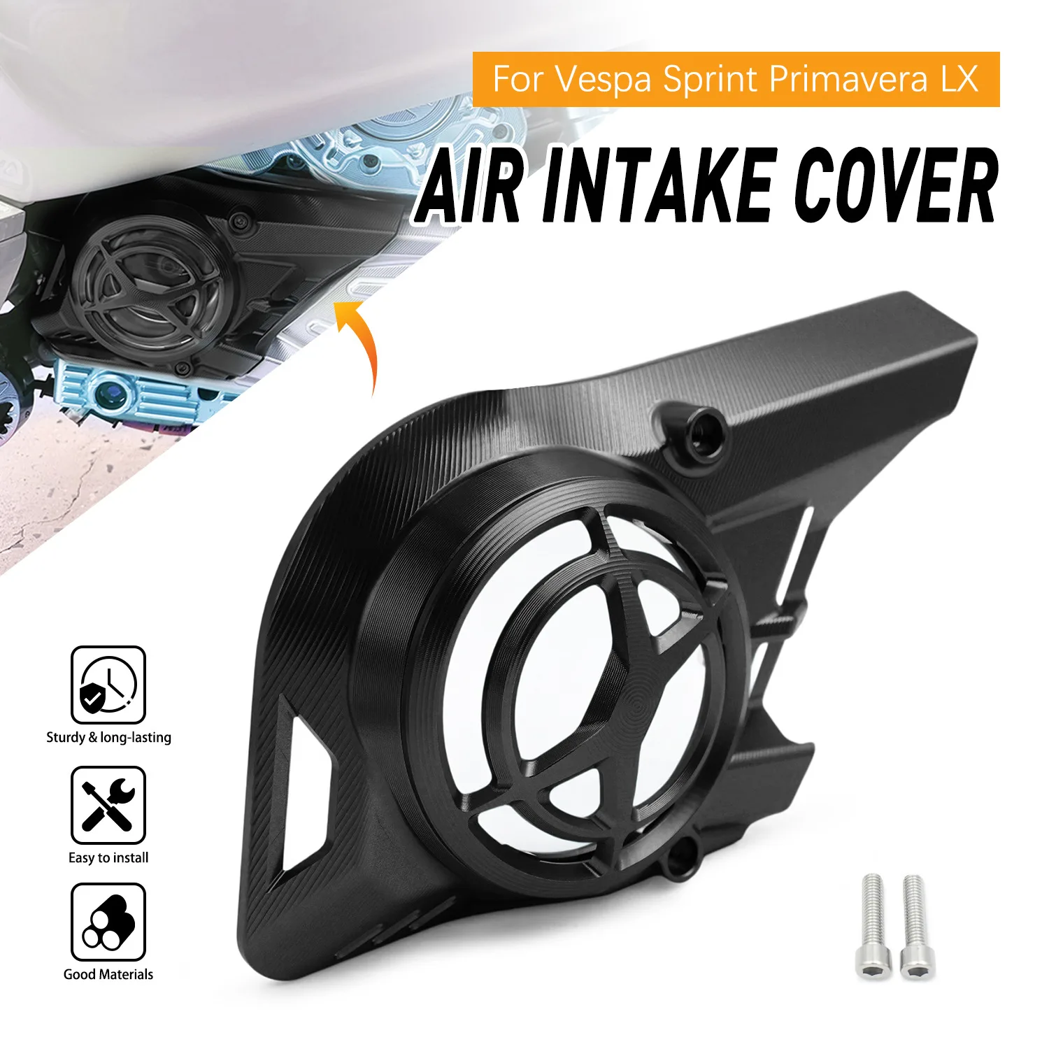 Motorcycle Air Intake Protector Cover Fan Guard Replacement For Vespa Sprint Primavera LX150 S125 Engine Air Inlet Cover