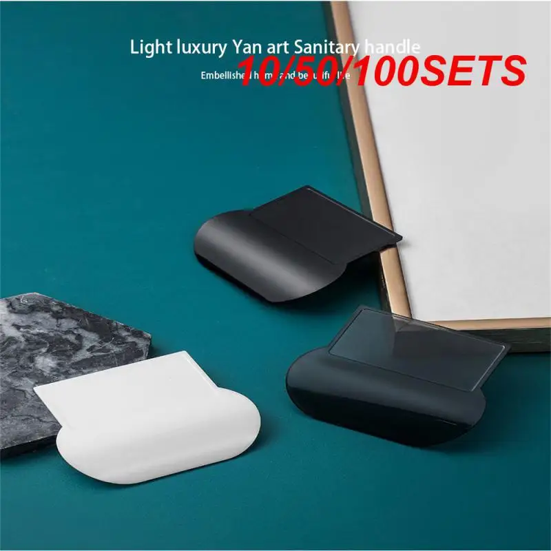 10/50/100SETS Flipper Fashion Light Luxury Strong Applicability Rectangle Tricolor Toiletries Toilet Lid Lifter Elegant Handle