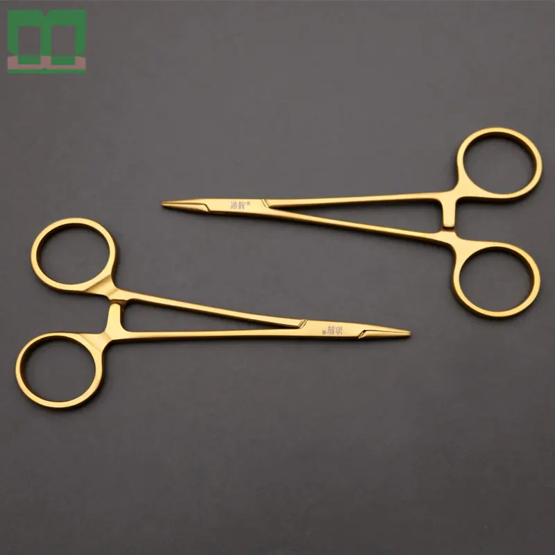 Needle holder holding steady needle forceps corrosion resistance stainless steel 12.5cm gold plating Medical surgical tool