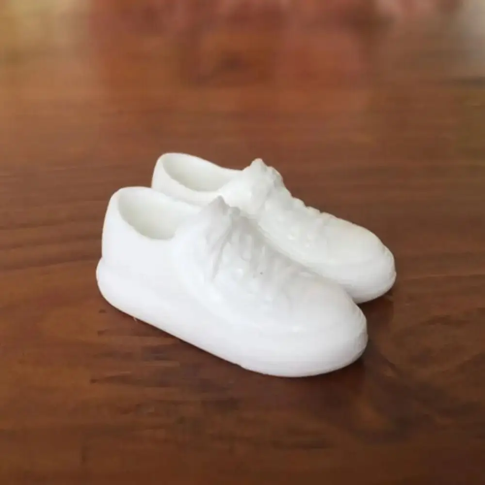 Dedo do pé redondo 30cm tênis mini tênis 1/6 sapatos lazer cor sólida pvc sapatos casuais 2cm apto para comprimento do pé 2cm