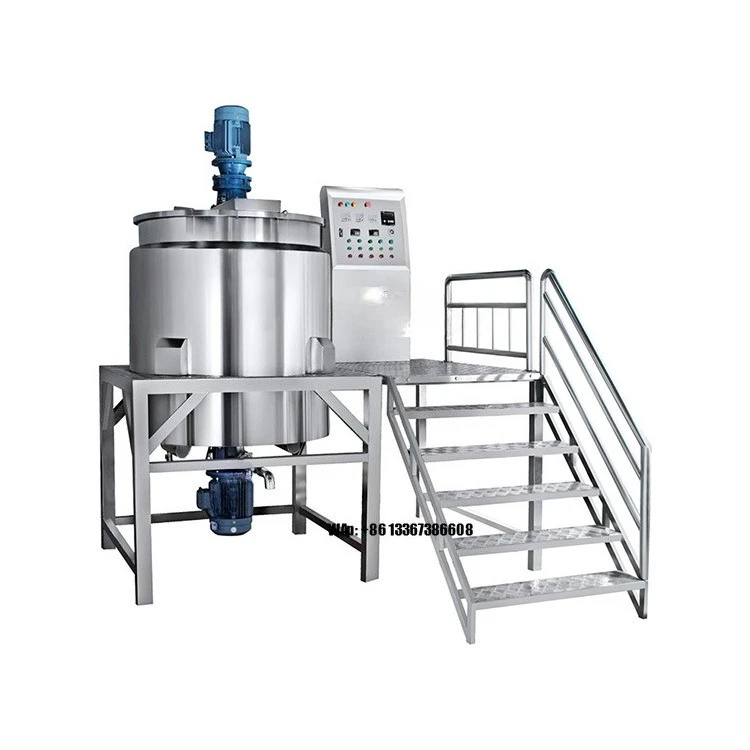 500L 1000L Food Processing Stainless Steel Jacket Electric Heating Mixer Tank with Stirrer Homogenizer