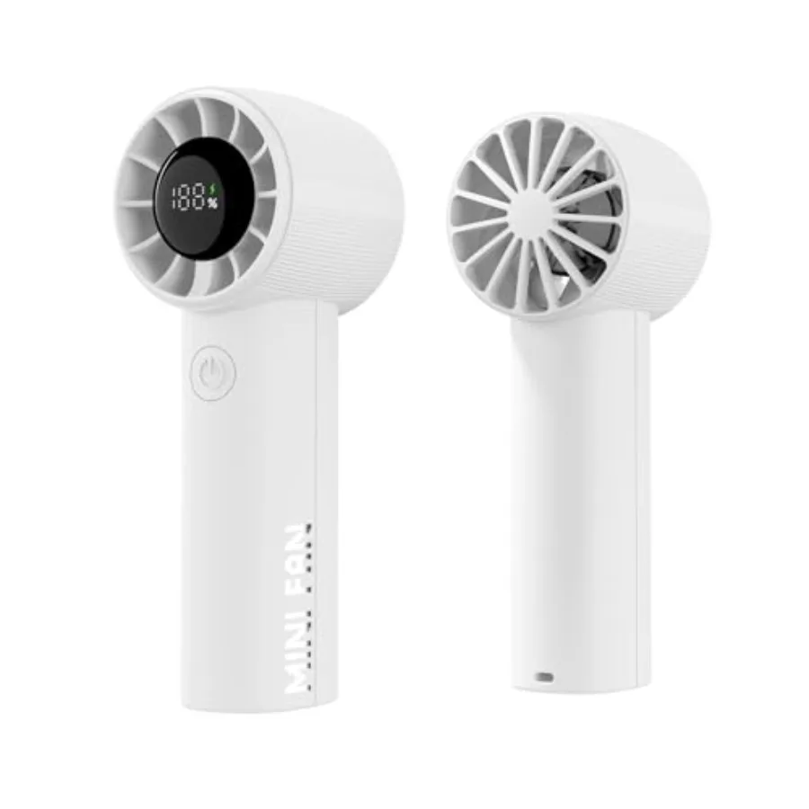 

High Speed Mini Handheld Fan, Rechargeable Bladeless USB Fan with LED Display, Pocket-Size Battery Powered Cooling for Travel,