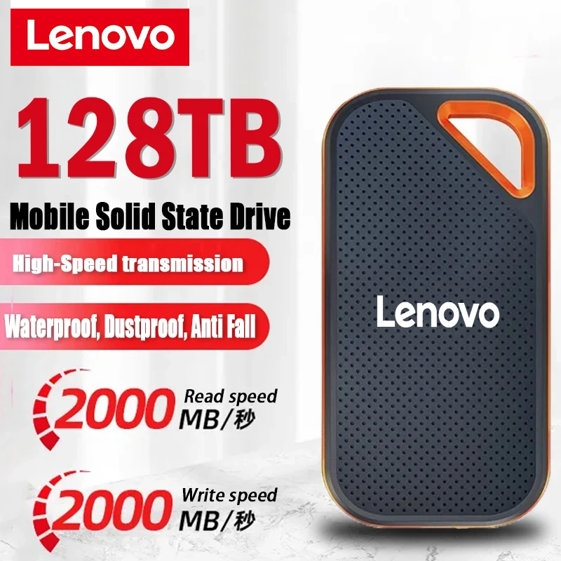 

Lenovo External Hard Drive 1TB Storage Drive Mini Solid-state SSD USB3.1 HDD Portable 64TB External Hard Disk for Laptops