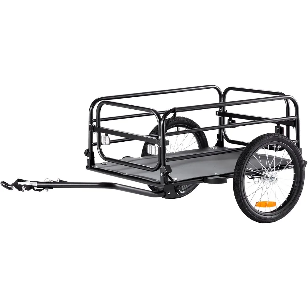 

Bike Cargo Trailer, 88/100/160 lbs Load Capacity, Heavy-Duty Bicycle Wagon Cart, Foldable Compact Storage with Universal Hitch