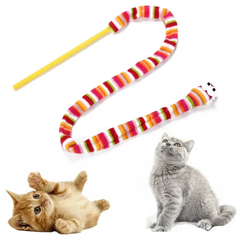 Creative Rainbow Snake Kitten Toys Interactive Toy Pet Interactive Toy Funny Cat Stick Good Quality Fast Shipping Pet Supplies