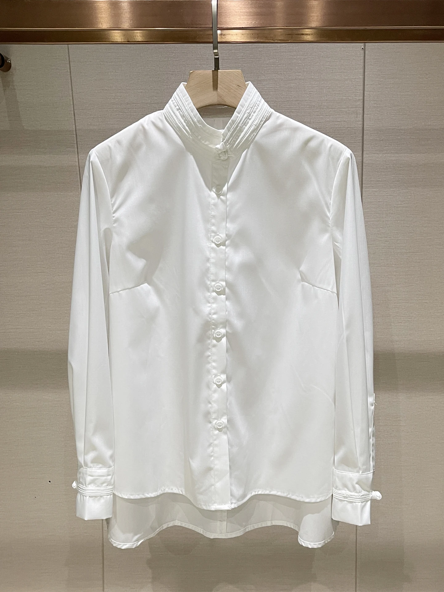 

Ele Long Sve White irt Women's Casual Sle Agel Stand Collar Luxury irt Commute Sle Breathable Skin-friendly