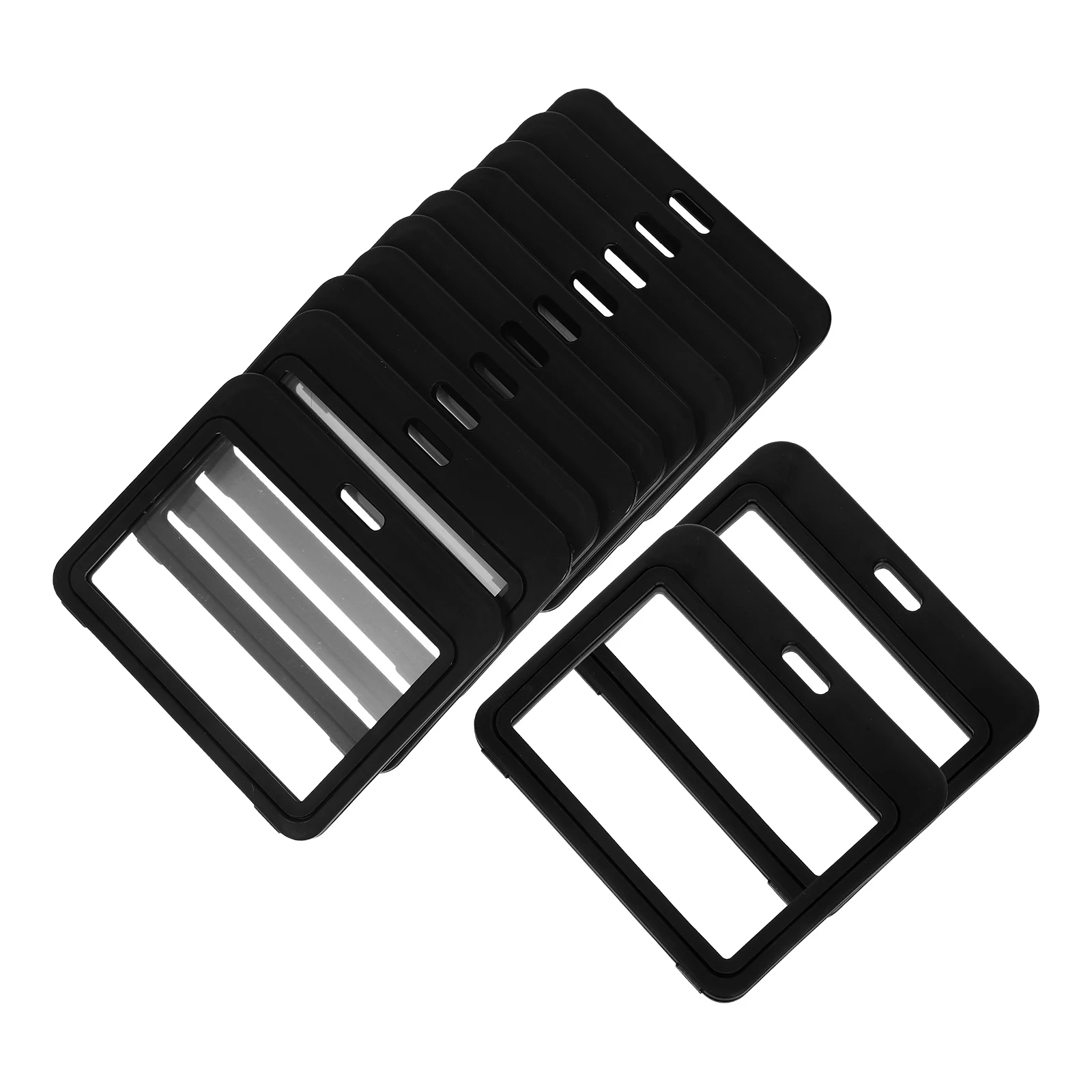 

12Pcs Transparent Plastic Double Sided Id Badge Holder Flip Cover Stylish Horizontal Layout For Professional And Educational Use
