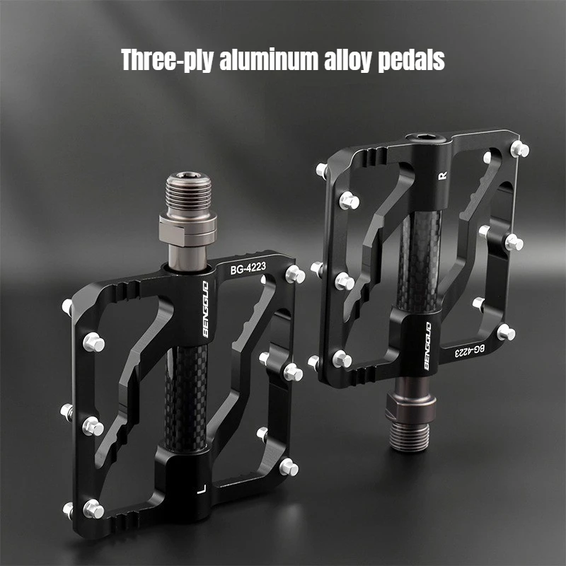 

Titanium Axle Bike Pedal Ultralight 3 Bearing Carbon Shaft Cover Bicycle Pedals Road MTB Anti-Slip Cycling Parts