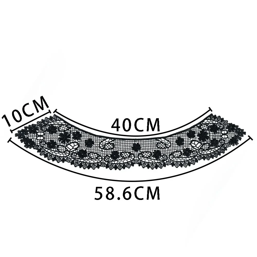 Wholesale sales of 1-10 pieces black and white embroidery Shredded milk single collar long DIY sewing collar lace accessories