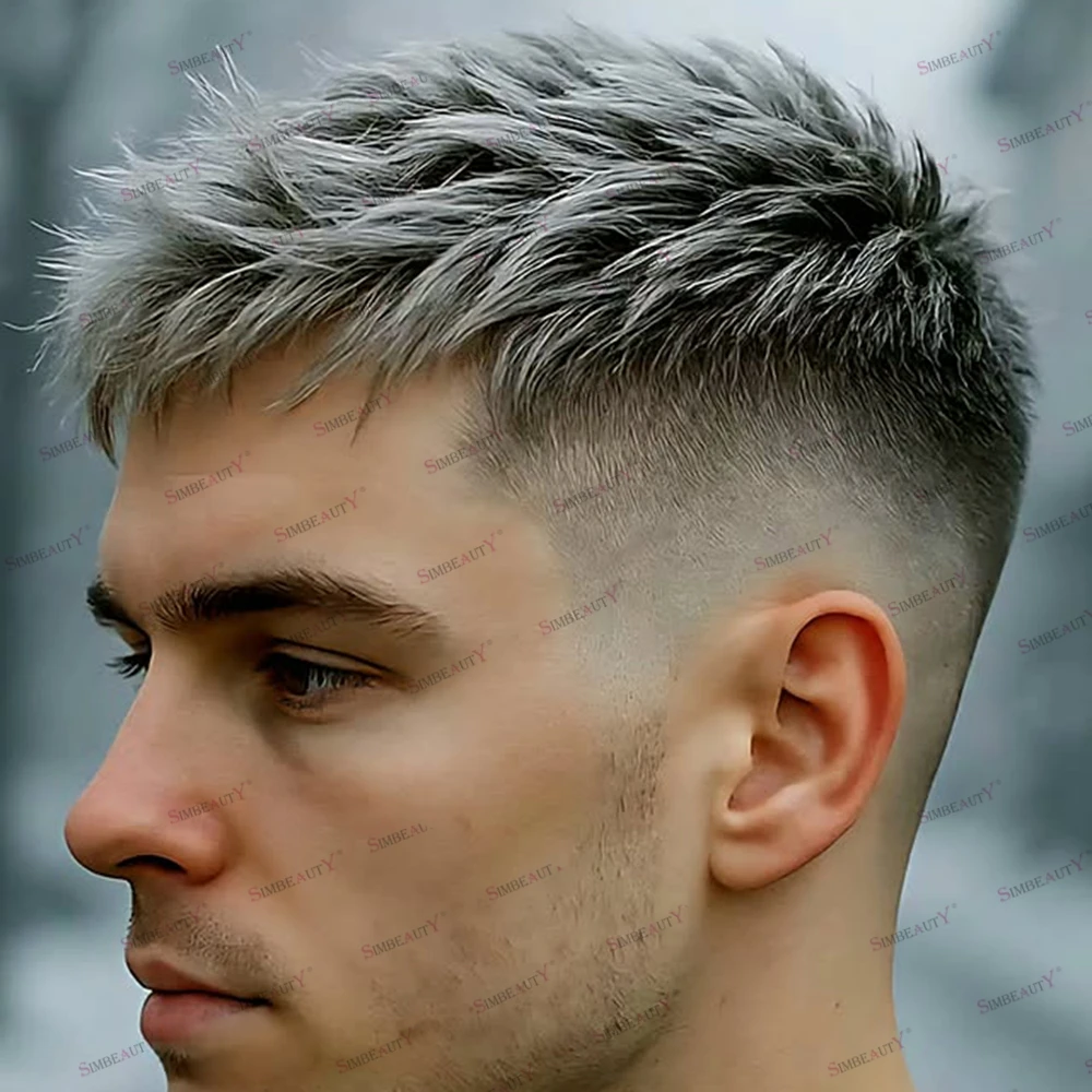 Swiss Lace Full Lace Human Hair Toupee for Man 1BT60R 1BT613 Ombre Blonde Hairloss System Black Brown European Bald Man Toupee