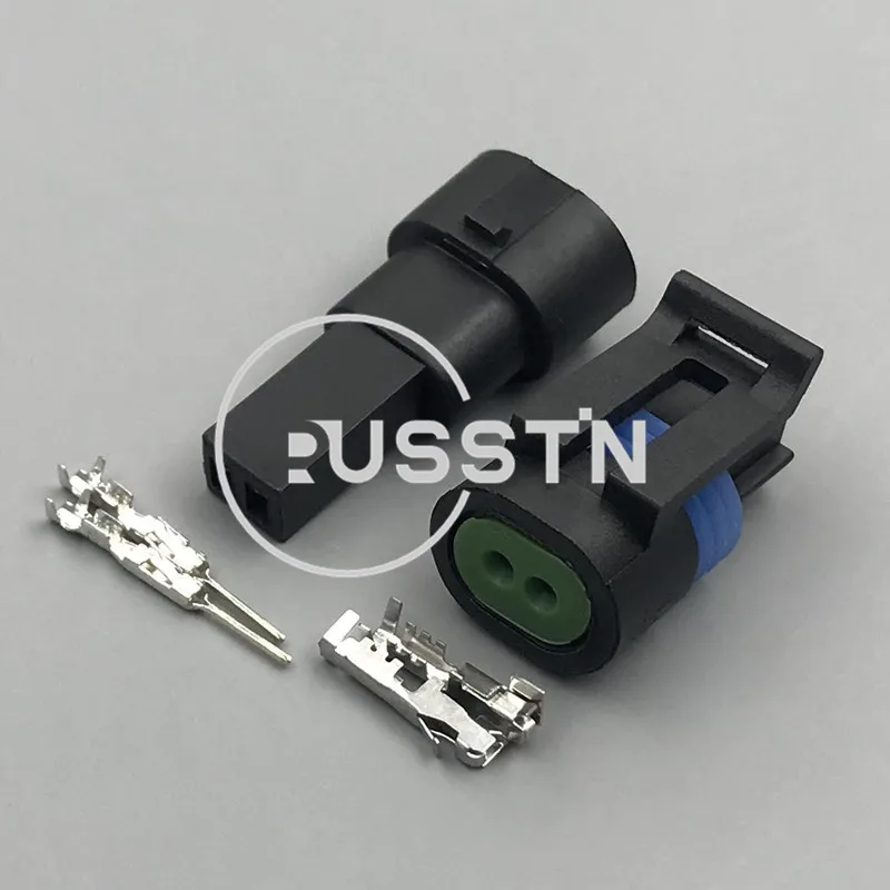 1 Set 2 Pin 1.5 Series Automobile Fuel Fine Filter Wire Terminal Waterproof Sealed Connector AC Assembly 12162195 12162193