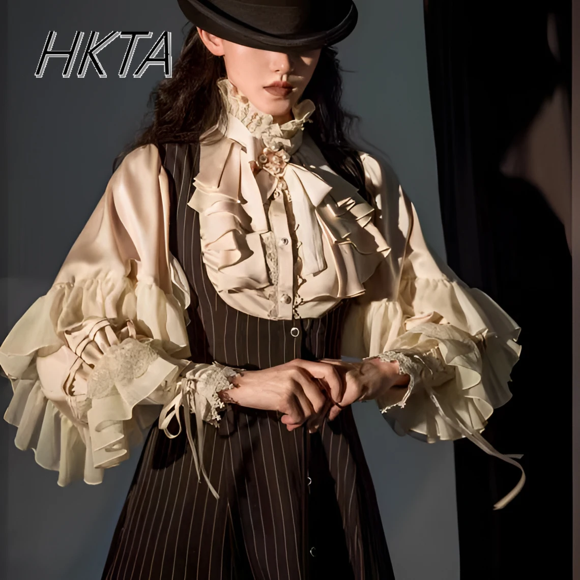 

Темный топ в готическом стиле в стиле Лолиты Y2k, рубашки с длинными рукавами в стиле Лолиты, весна-лето 2022, новая блузка с рукавами «летучая мышь», женская шифоновая рубашка