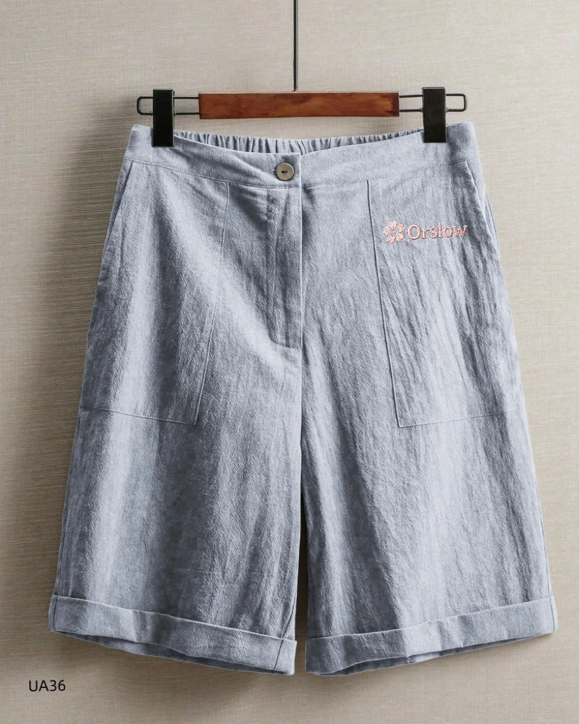 Women's Summer Vacation Linen Breathable Shorts Shorts Women's Elastic Waist Large Pocket Loose Curl Casual Shorts