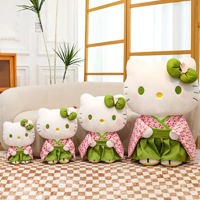 

Плюшевая игрушка Hello Kitty в японском стиле с цветами сакуры, 35/45/55 см, мягкая подушка, декор для комнаты и дивана, комфортный компаньон-кукла