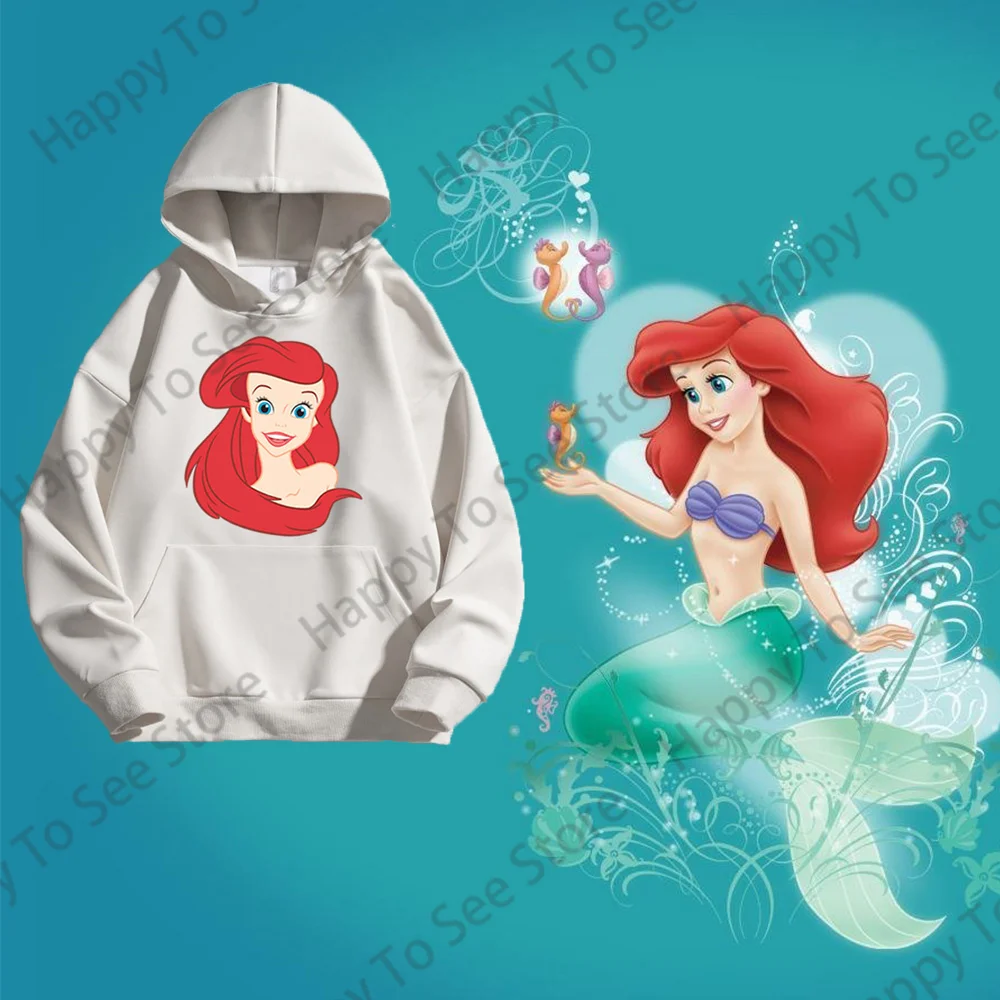 Disney Meerjungfrau Baumwolle Hoodie Frauen Frühling und Herbst neue Langarm Tops lose niedlichen