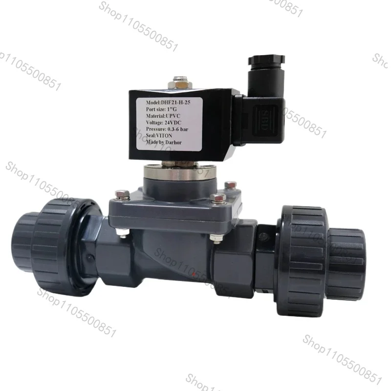 PVC anticorrosion solenoid valve acid and alkali resistance UPVC/CPVC seawater sewage chemical valve 220V24V
