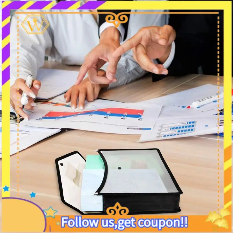 6Piece A4 Capacity Plastic Bag File Organizer Document Bag Stationery Storage Pouch