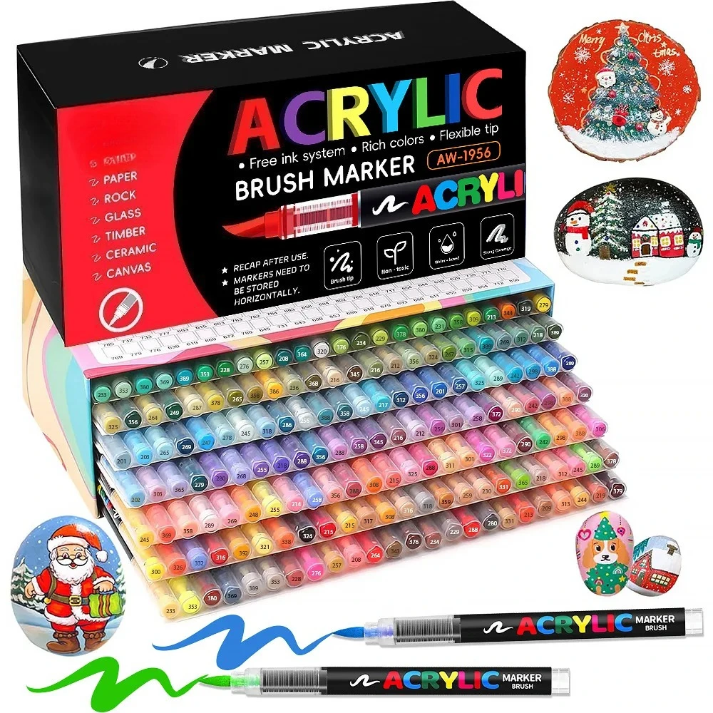 

12-48 Colors Direct Liquid Marker Pen Set,DIY Hand Drawn,Graffiti Paint Art Acrylic Paint Pens,Perfect for Artist/Student