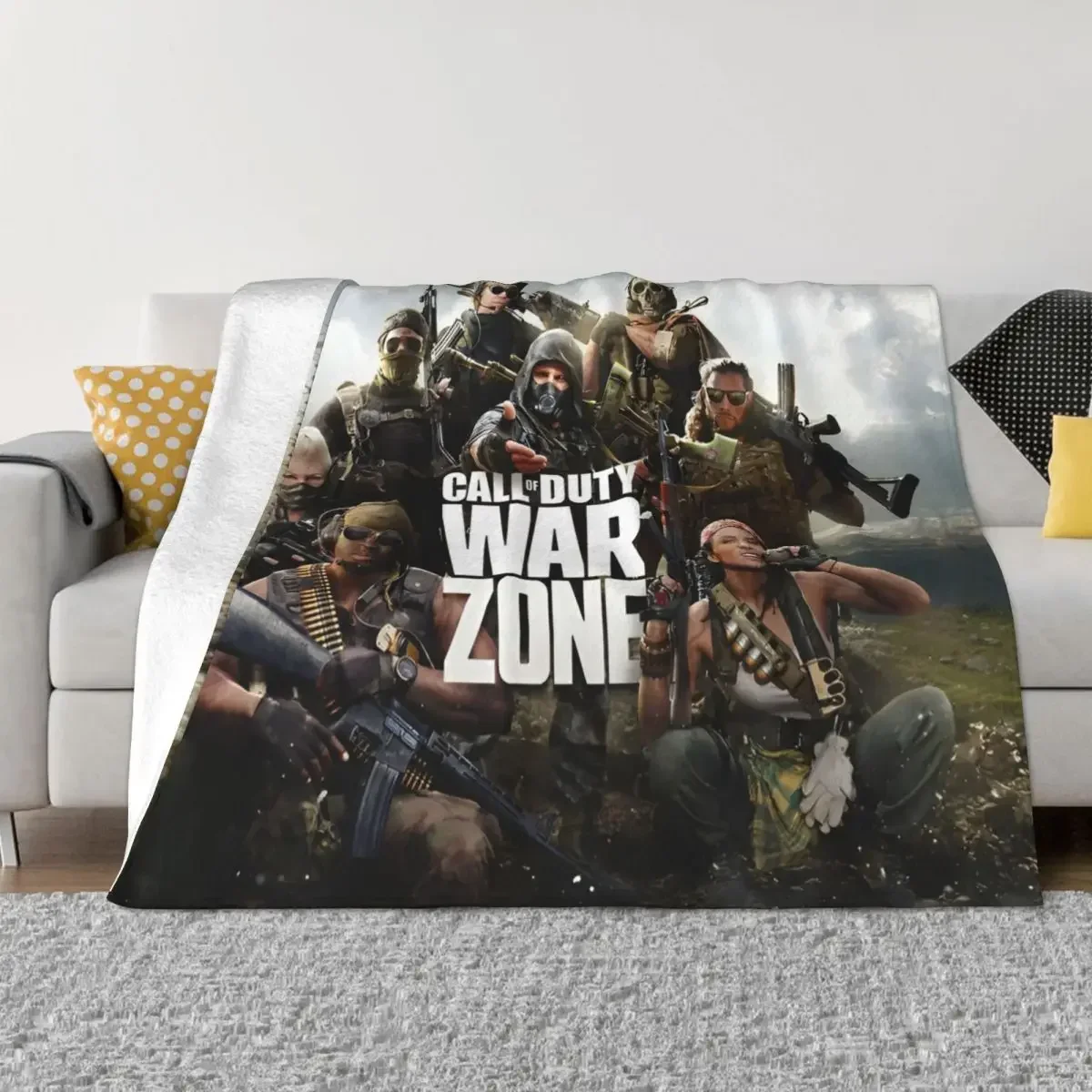 Call Of Dutys Warzone Flannel Throw Blanket Game Blanket for Sofa Outdoor Super Warm Bedroom Quilt