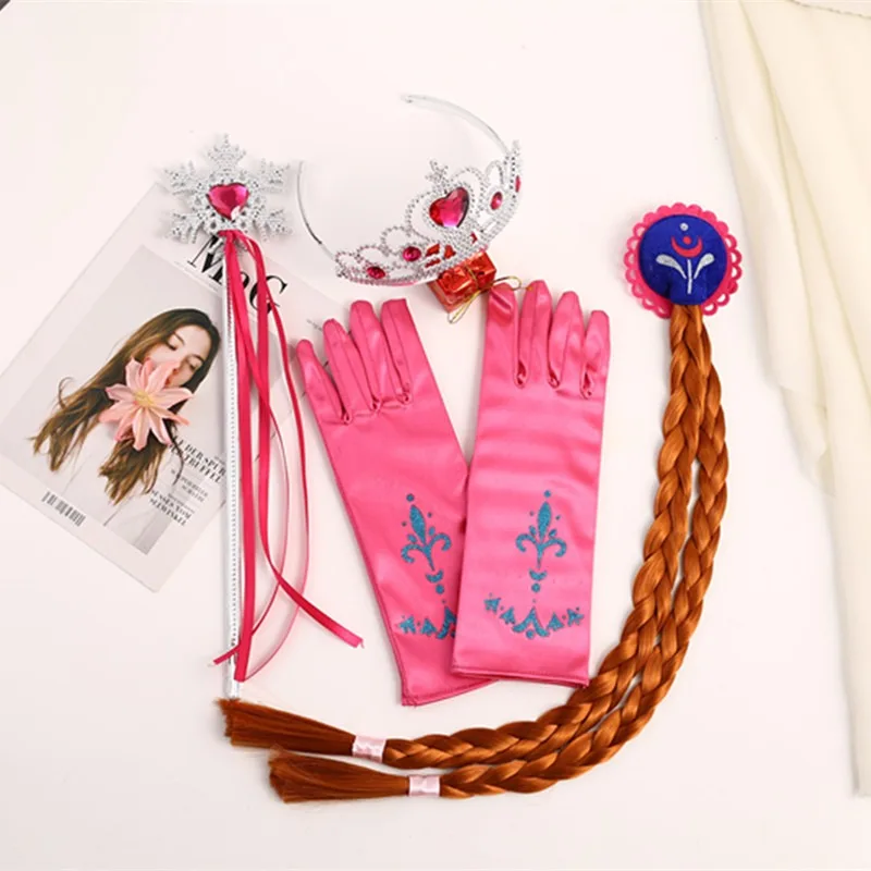 Meisje Elsa Cosplay Accessoires Prinses Sneeuwkoningin Aankleden Toverstaf Kroon Strass Haarbanden Voor Kinderen Haarband Geschenken Speelgoed