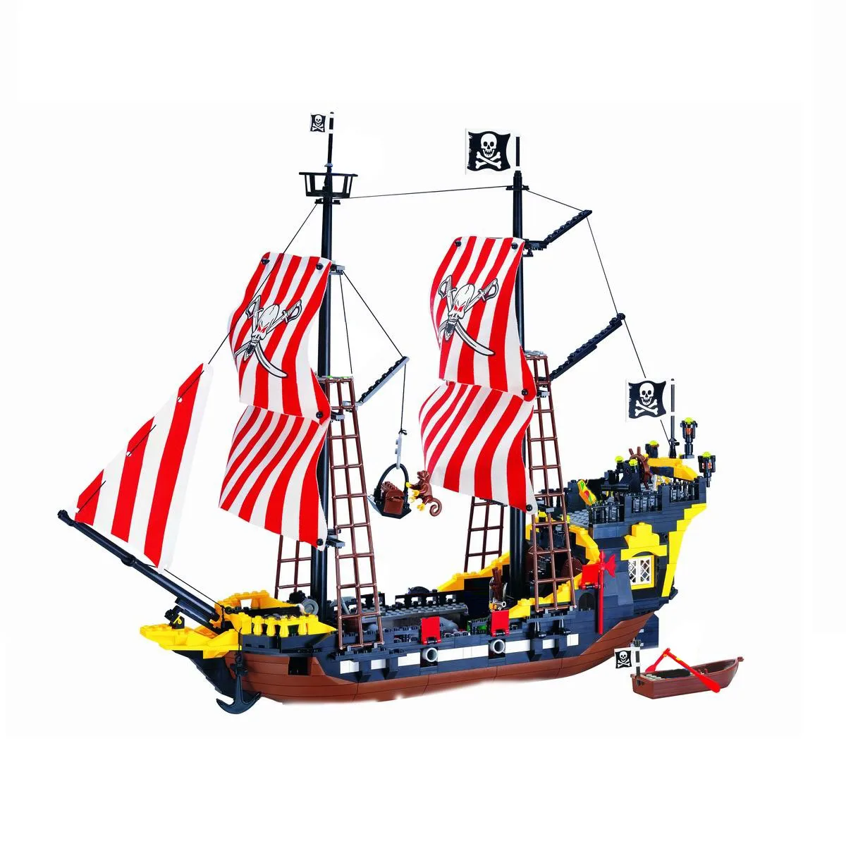 

Building Block Large Pirate Ship Boat Queen Anne's Revenge Imperial Flagship Caribbean Sea Educational Bricks Toy Boy Gift