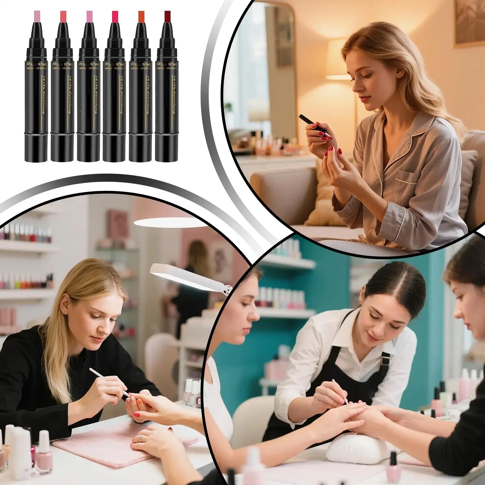 DIY Nail Polish Kit Nail Art Pens Long Lasting Vibrant Colors Nails Draw Design Waterproof safety Easy To Use For Beginner