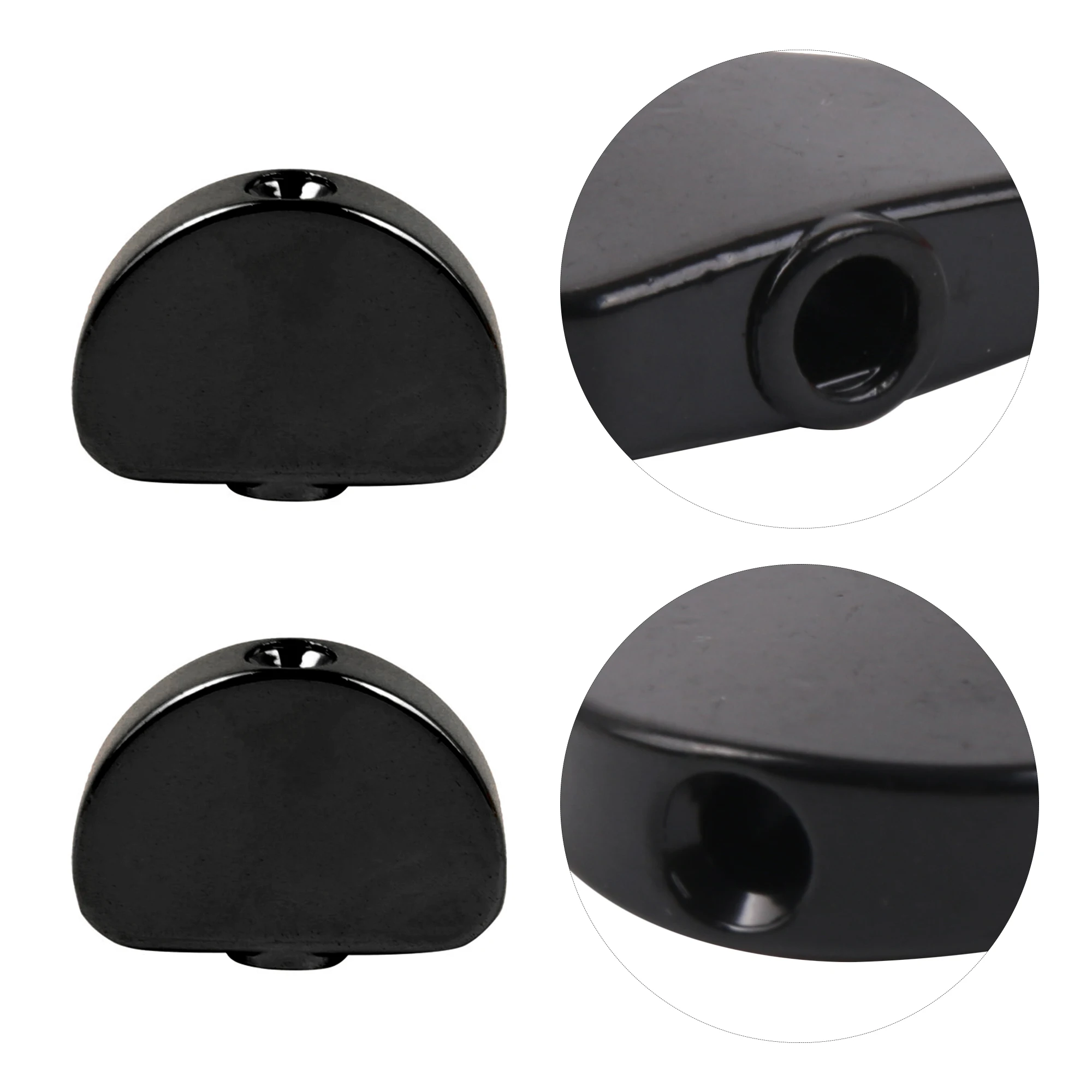 6 Pcs Oval Black Guitar Machine Heads Tuning Peg Buttons 0.16" Hole Dia image 5