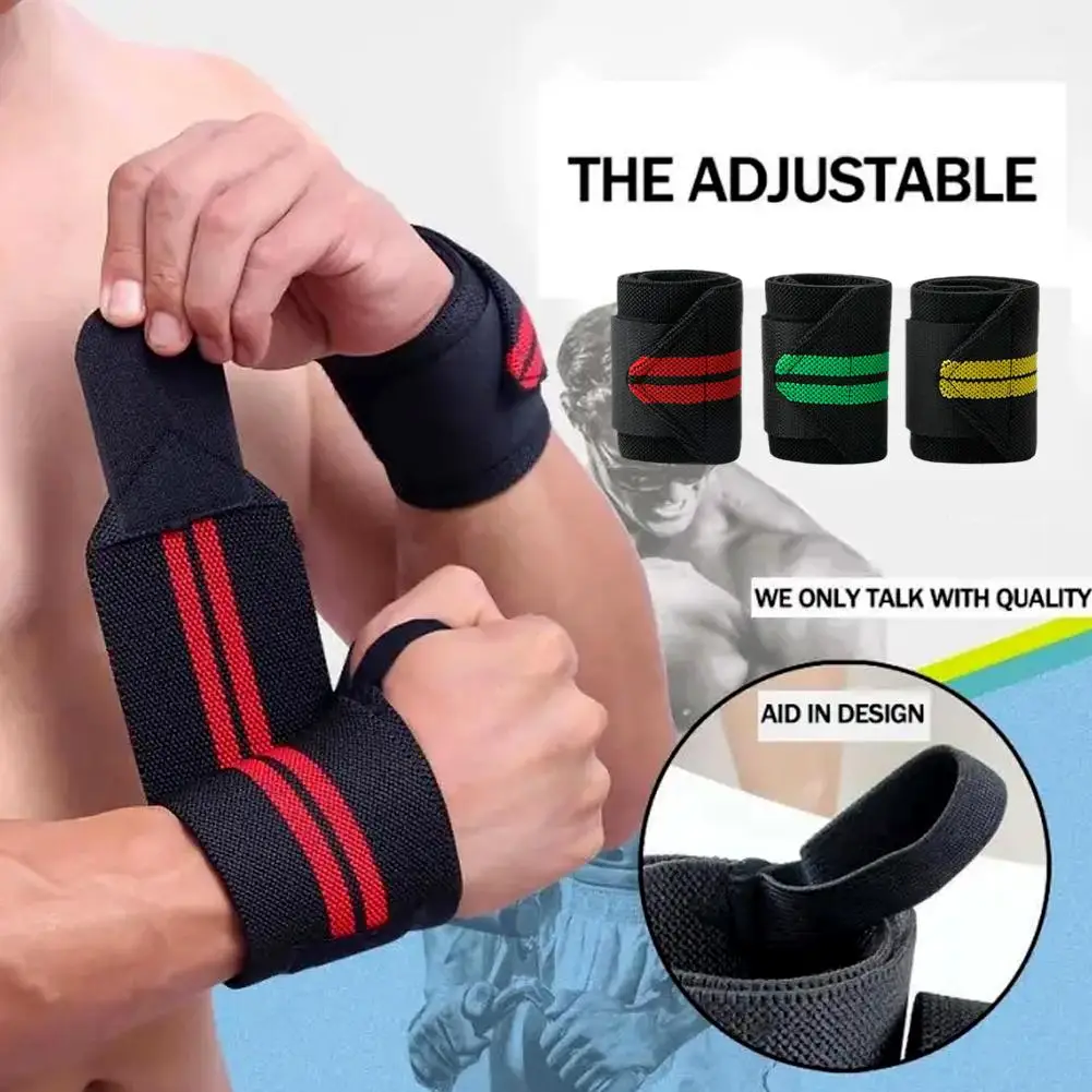 1pcs Weightlifting Wrist Wraps Professional Wrist Support With Heavy Duty Thumb Loop - Best Wrap For Strength Training R9m3