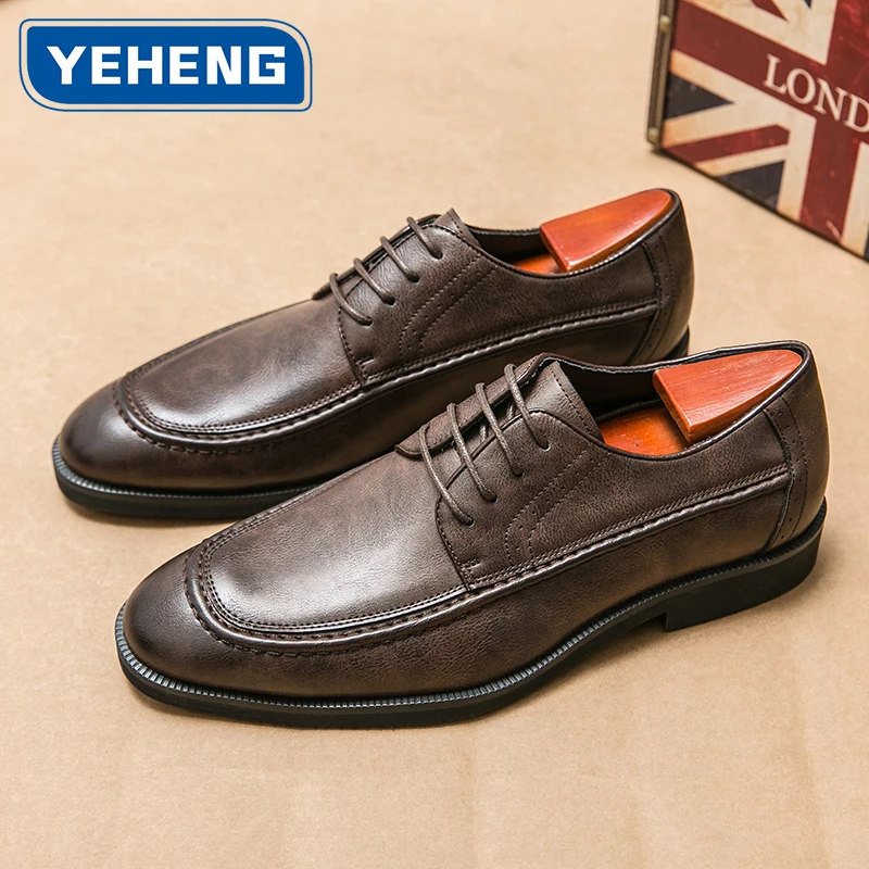 

Мужская дизайнерская официальная обувь высокого качества, повседневная обувь, модные лоферы в стиле ретро, дышащая деловая офисная кожаная обувь для поездок на работу