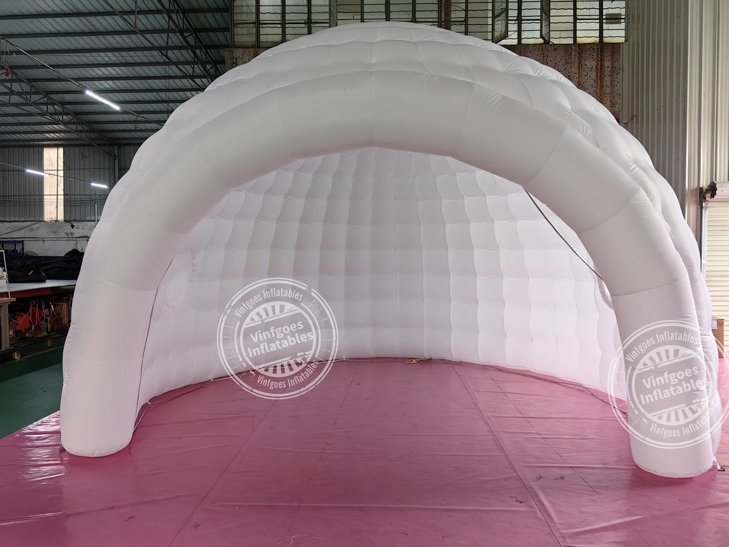 Portable White LED Lighting Inflatable Igloo Dome Tent Marquee Canopy Shelter with Air Blowerfor Exhibition Camping Party Events