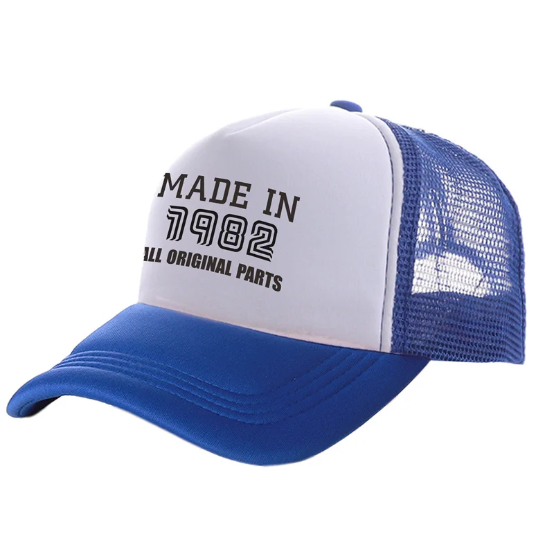 Made In 1982 Man Trucker Caps Men Cool Birthday Gift Hats Fashion Baseball Cap Summer Man Woman Mesh Caps MZ-411