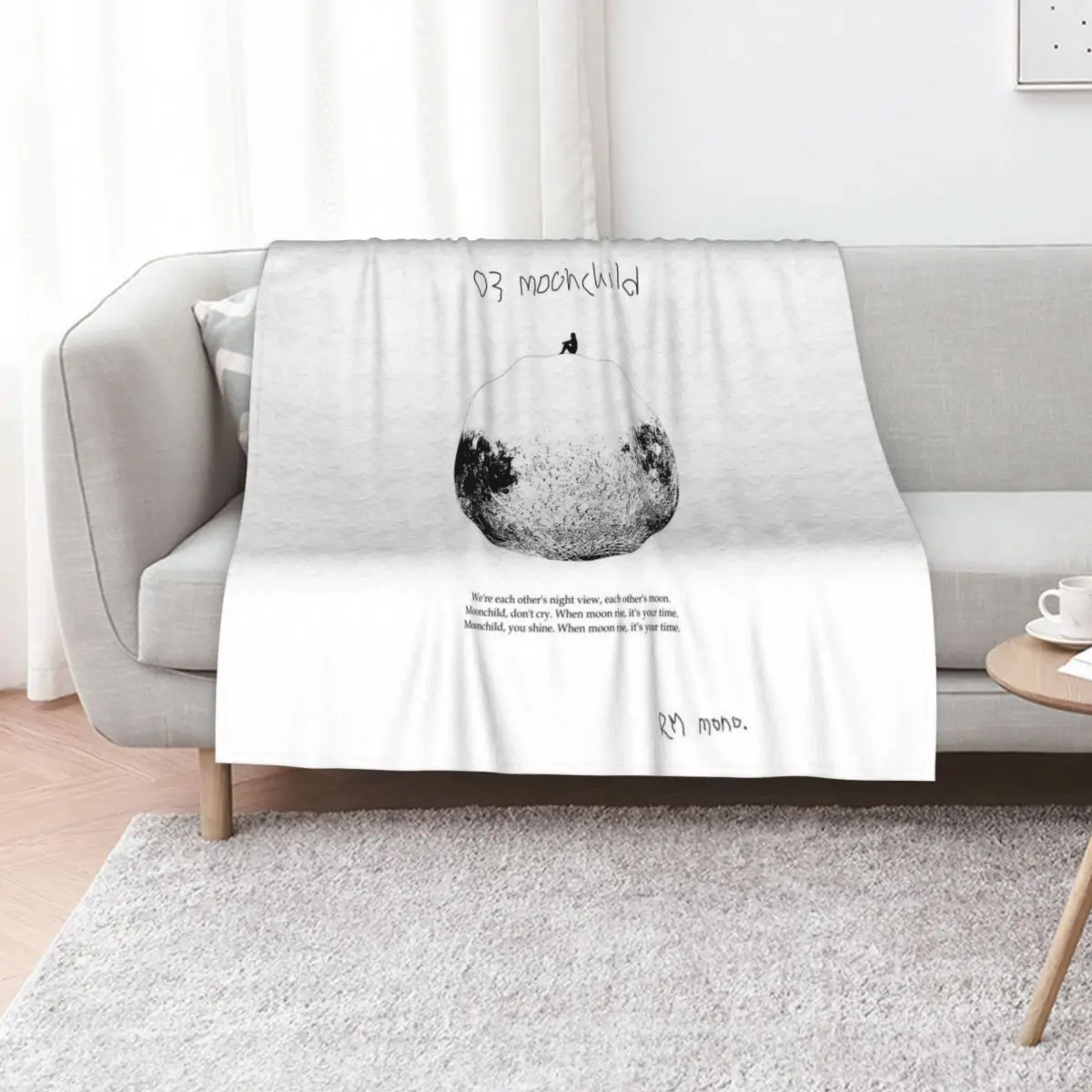 RM Mono. - Moonchild Throw Blanket Soft Beds Custom Moving Hairys Comforter Loose Blankets